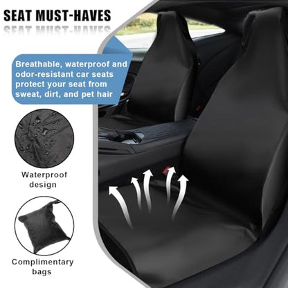 2PCS Car Seat Cover Protector, Waterproof Stain Resistant Auto Front Seat Protectors, Universal Dustproof Vehicle Interior Seats Covers for Cars, SUVs, Trucks (2PCS/Front) - size: 2PCS/Front