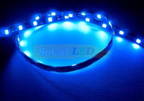 SOCAL-LED LIGHTING 60cm 24" Blue Flexible LED Strips High Power Bright 5050 12 SMD Car DRL Under Dash Accent Light, Waterproof, Cuttable, Pack of 2 - color: Blue, size: 24" (60cm)