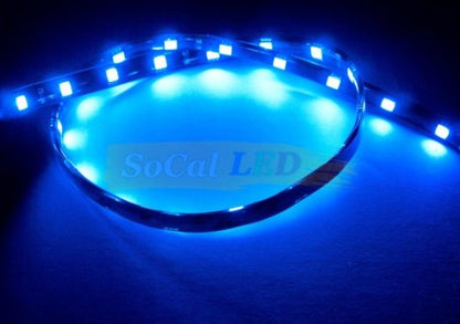SOCAL-LED LIGHTING 60cm 24" Blue Flexible LED Strips High Power Bright 5050 12 SMD Car DRL Under Dash Accent Light, Waterproof, Cuttable, Pack of 2 - color: Blue, size: 24" (60cm)
