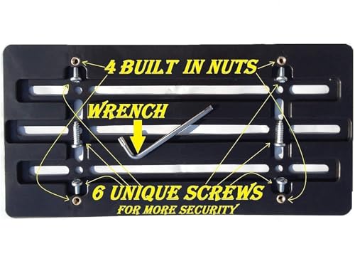 Front Bumper Licensе Plate Brackеt, Plate Holder Set with 6 Unique Screw Bolts & Wrench Kit, Licensе Tag Mounting Kit, Platе Holders, Premium Car & Truck Accessoriеs