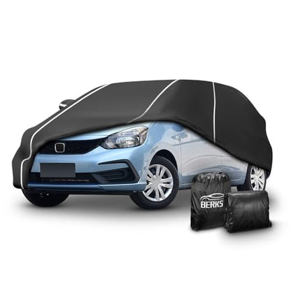 Fluorescent Strip Design Waterproof Car Cover Compatible for Honda Fit 2009-2020 All Weather 6 Layers Full Car Cover Safe Parking at Night with Storage Bag - size: Custom Fit Honda Fit