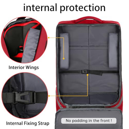 YOREPEK Carseat Travel Bag for Airplane, Padded Car Seat Travel Bag - color: Dark Red