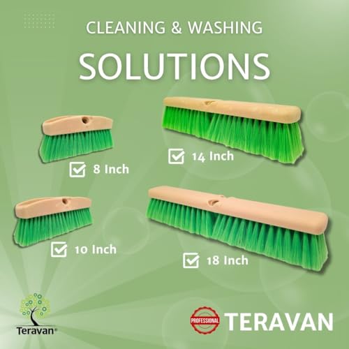 Teravan Green Flow Through Essential Flagged-End Brush Head, 8-Inch - size: 8 Inch