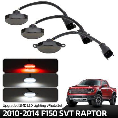 LED F150 Grille Running Light&Side Marker Light for 2010-2014 F-150 SVT - color: i.2010-14 Front Grille Running Lights(White/Red)