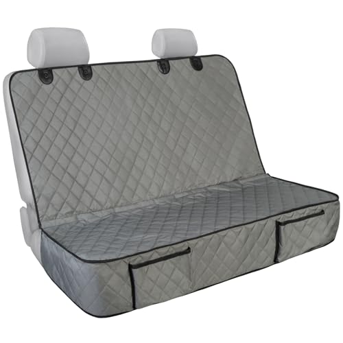 Dog Car Seat Cover for Back Seat, Waterproof and Non-Slip, Heavy-Duty Pet Seat Protector with Full Protection for Rear Bench on Cars SUVs Small Trucks (Grey, Standard Back) - color: Grey, size: Standard Back