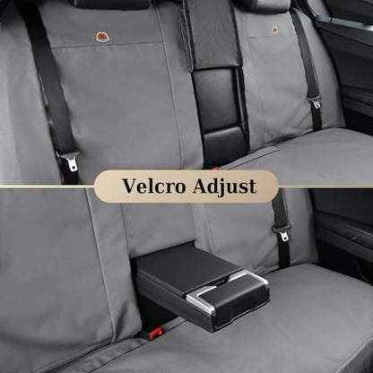 Coverado Universal Car Back Seat Covers - Canvas Rear Seat Cushions for Kids, Dogs & Most Vehicles - Gray - color: Gray, size: Rear