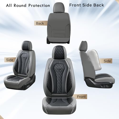 Coverado Car Seat Covers Full Set, Black Seat Covers, Automotive Car Seat Cover, Car Seat Cushion, Car Seat Covers Front Seats Back Seat Covers, Car Seat Protector Universal Fit Most Cars - color: Gray/Black, size: FrontPair