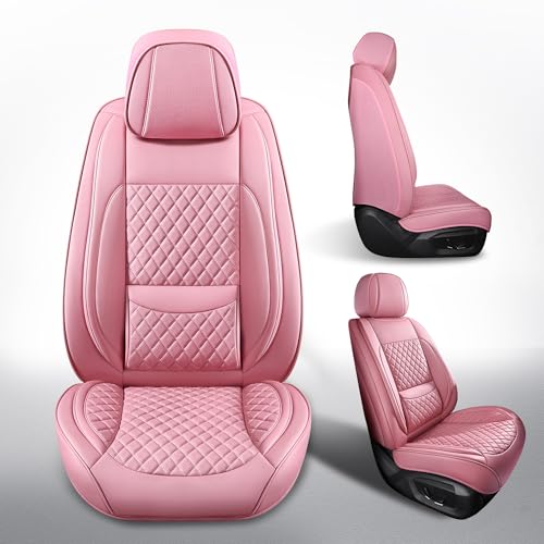 MIROZO Car Seat Covers Full Coverage for SUV Sedan Truck,Pink Full Set - color: Pink, size: 5PCS Full Set