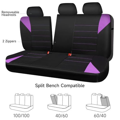 CCAR Pass Neoprene Wetsuit Seat Covers, Waterproof Car Seat Covers Full Sets with 5mm Composite EVA, Universal Fit for Car Sedan, SUV Trucks Anti Slip with Airbag Compatible(Black Purple) - color: Purple