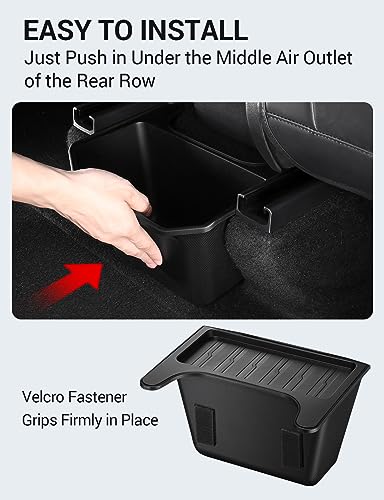 BASENOR Trash Can for 2024-2020 Tesla Model Y Rear Center Console Organizer - size: 2020-2024 Model Y