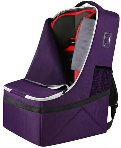 YOREPEK Padded Carseat Travel Bag for Airplane - color: Dark Purple