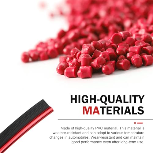 Car Interior Moulding Trim Strip, 32.8ft Electroplating Car Interior Filler Insert Strips for Door Dashboard, Molding Line, DIY Vehicle Interior Flexible Strip with Install Tool (Red)