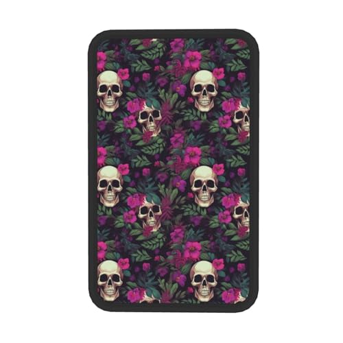 Universal Car Center Console Cushion Pad, Purple Flower Skull Soft Waterproof Car Center Console Cover Auto Armrest Seat Box Cover Protector for Most Vehicle SUV Truck Car - color: Purple Flower Skull