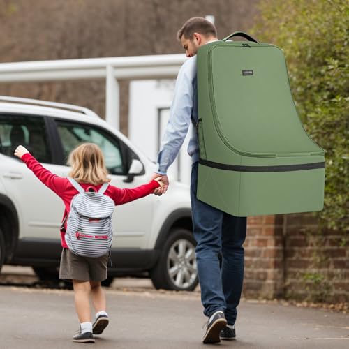 YOREPEK Padded Car Seat Bags for Air Travel - color: Olive Green