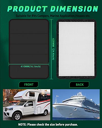 RV Door Shade 25x16, Foldable Blackout Sun Cover UV Protection, Magnetic - size: 25" X 16"