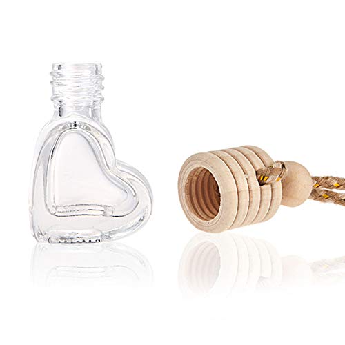 Car Aromatherapy Essential Oil Diffuser, 10 Pack Car Air Freshener Hanging Perfume Bottle Fragrance Decor Accessories Auto Window Ornament (heart) - style: heart