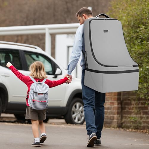 YOREPEK Padded Gate Check Car Seat Travel Bag - color: Grey
