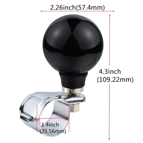 Abfer Ball Steering Wheel Suicide Knob Power Turning Assist Spinner Aid Helper Brody Knobs Fit Most Lawn Mowers, Forklifts, Tractors, Black - color: black-1