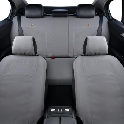 Coverado Universal Car Back Seat Covers - Canvas Rear Seat Cushions for Kids, Dogs & Most Vehicles - Gray - color: Gray, size: Rear