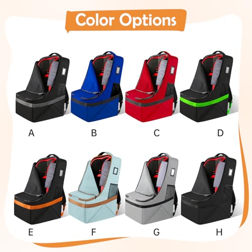 YOREPEK Car Seat Travel Bag, Padded Car Seats Backpack for Air Travel - color: Orange