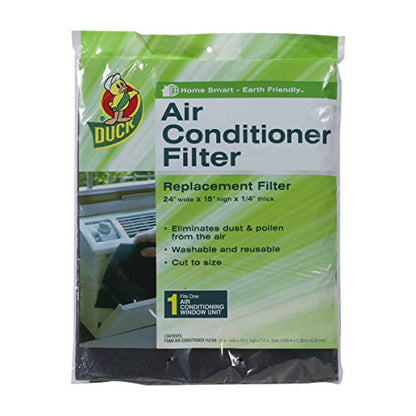 Duck Brand Replacement Air Conditioner Foam Filter, 24-Inch x 15-Inch x 1/4-Inch, 1285234 - style: 24” x 15” x ¼”