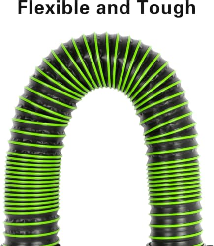 20FT RV Sewer Hose with Bayonet Fittings and 4-in-1 Adapter Elbow - color: Green, size: 20FT