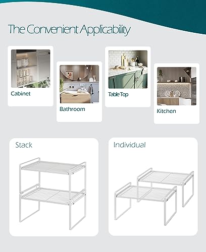 Shantton Cabinet Shelf Organizer, Pantry Shelf Rack, White 13.1x10.6x7.3 - color: White, size: L13.1'' W10.6'' H7.3''
