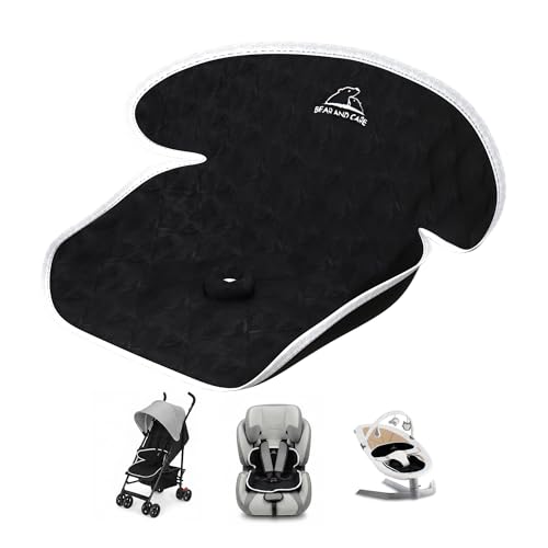 Bear and Care - Piddle Pads - Strollers, Bouncers & Car Seat Pad, Waterproof & Machine-Washable Cover on Car Potty for Toddler Toilet Training (Black, Pack of 1) - color: Black, size: Pack of 1