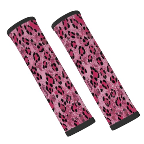 Car Seat Strap Pads, 2pcs Seatbelt Covers Shoulder Strap Pad Pink Leopard - color: Sequined Leopard