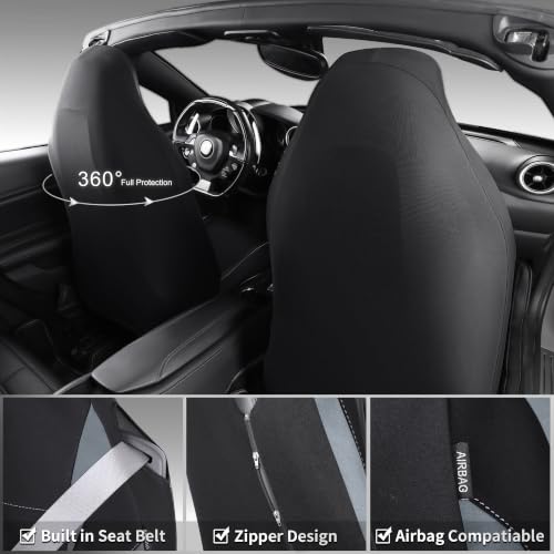 CAR PASS Waterproof High Back Car Seat Covers Front Seats with Armrest Gray - color: gray