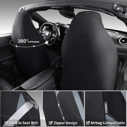 CAR PASS Waterproof High Back Car Seat Covers Front Seats with Armrest Gray - color: gray