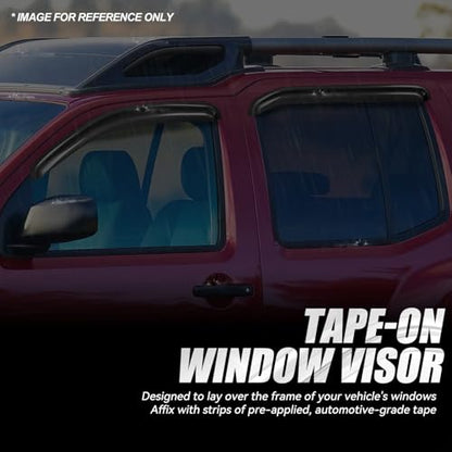 Auto Dynasty 4PCS Tape-On Window Visors for 2005-2015 Nissan Xterra - size: 05-15 Nissan Xterra