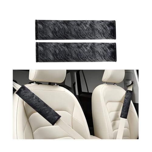 Car Seat Belt Cover, 2PCS Leopard Print Comfortable Vehicle Seat Belt Shoulder Strap Covers, Soft Automotive Interior Harness Pad, Universal for SUV Pickup Automobile (Black) - color: Black