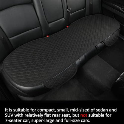West Llama Linen Car Seat Covers,Bottom Seat Covers for Cars Include 1 Pair Front Driver Seat Pad Mat and 1 Rear Bench Cover Universal Fits 90% Vehicles,SUVs,Cars,Sedans(3Piece-Black) - color: Black, size: 2 Front Seat Covers+1 Rear Bench Seat Cover