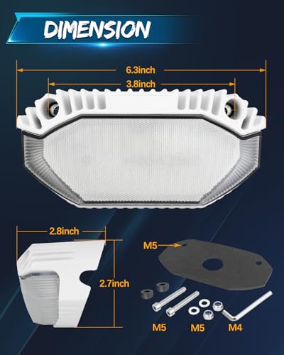 RV Porch Light, SWATOW INDUSTRIES 5 Inch RV Lights Exterior 12V Outdoor RV Lighting LED Scene Lights 5" Light Bar for Travel Camper Vans Trailers Tractor Cargo Motorhome Truck Marine - size: White Housing