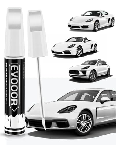 Carrara White Metallic (LS9R/2Y) Touch Up Paint Compatible with Porsche Exact Match 2 in 1 Touch up Paint for Chips and Nicks Repair with 2pcs Disposable Micro Applicators - color: Carrara White Metallic(LS9R/2Y)