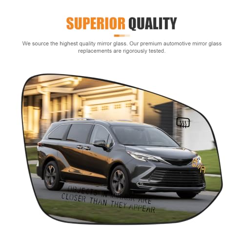 Passenger Side Heated Blind Spot Mirror Glass for Toyota Sienna 2021 2022 2023 2024 2025, Right Side Rear View Replacement - color: Passenger Side