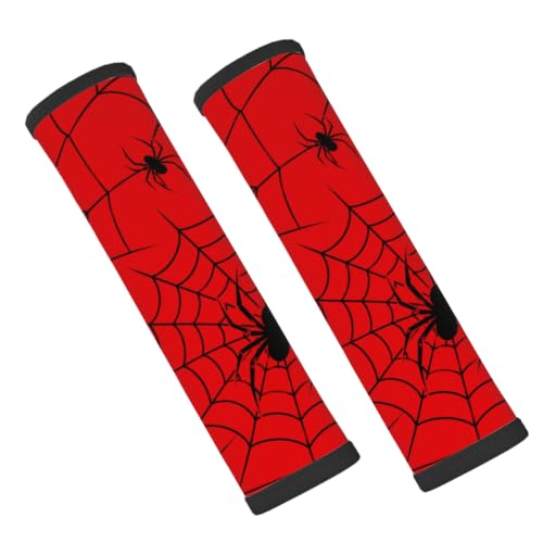 Car Seat Strap Pads, 2pcs Seatbelt Covers Shoulder Strap Pad Cob Web Red - color: Cob Web Red