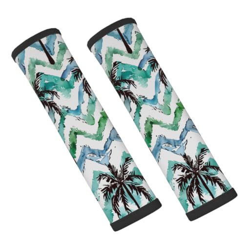Car Seat Strap Pads, 2pcs Seatbelt Covers Shoulder Strap Pad Palm Tree - color: Palm Tree