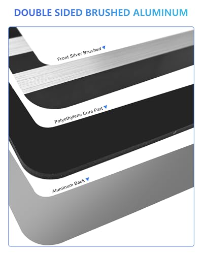 American Flag License Plate Frames, Black Patriotic Car Tag Holder 2 Pack - style: Black-Aluminum-Wide
