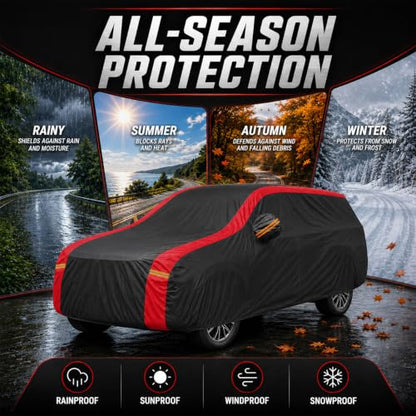 SUV Car Cover Custom Fit Toyota RAV4 (2005-2026), 100% Waterproof All-Weather Car Covers, Outdoor Full Exterior Cover with Winter, Sun, Rain and UV Protection with Windshield Sun Shade - size: Custom fit Toyota RAV4