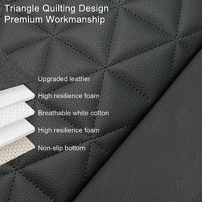 Black Panther 1 Pair Front Seat Covers Luxury Faux Leather Bottom Seat Cushions, Anti-Slip and Wrap Around The Bottom, Fit 95% of Vehicles - Black - color: Front Pair Black