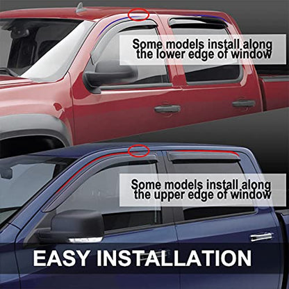 Window Visors Rain Guards for 2009-2014 Ford F150 Supercrew/Crew cab 94155 - size: 4pcs 2009-2014 F-150 SuperCrew Cab (Outside Mount)