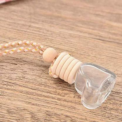 Car Aromatherapy Essential Oil Diffuser, 10 Pack Car Air Freshener Hanging Perfume Bottle Fragrance Decor Accessories Auto Window Ornament (heart) - style: heart