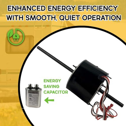 Coleman OEM Quality Mach RV AC Fan Condensor Motor, Direct Replacement, Replaces Fasco D1092 1468-306, 1468-3069, 1468-3068, 1468-3109, 1468a306, 7855MVA-A11U 1/3HP 1675/1080 RPM - 2 Year Warranty