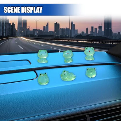 6PCS Luminous Frogs Car Dashboard Decorations - size: Frog