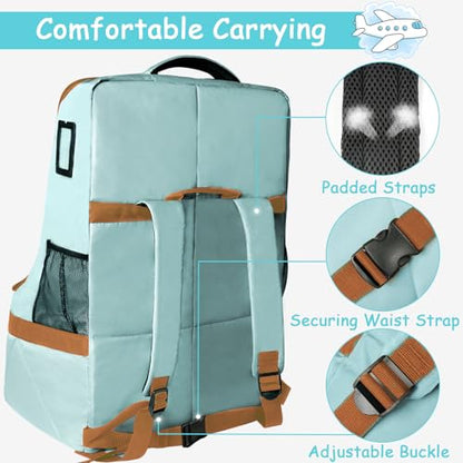YOREPEK Padded Car Seat Travel Bag for Airplane, Baby Travel Essential - color: Light Cyan