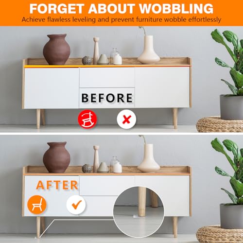 Flexible Plastic Shims 12pcs Kit Size Variety | Clear Leveling Kit for Home Improvement | Furniture Leg Stabilizers | Table & Toilet Shims - Trim-to-Fit Wedges | Stackable Design | Furniture Levelers - size: 2.4*2.0*0.28inch