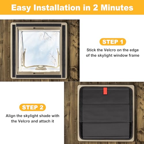 RedCall Rv Skylight Cover Insulator,Rv Vent Covers for Roof,Black Sun Blackout Fabric (16 x 16 inch),Camper Accessories for Inside - size: 16" x 16" Black