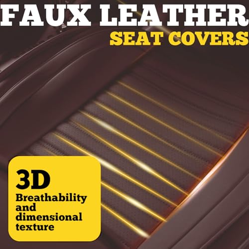 LINGVIDO Car Seat Covers Full Set, Faux Nappa Leather, for Sedans and SUVs - color: Brown, size: Full set